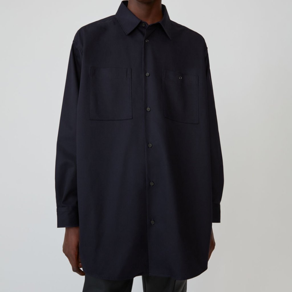 Bnwt Aw19 Acne Studios Oversized Navy Shirt Jacket 46